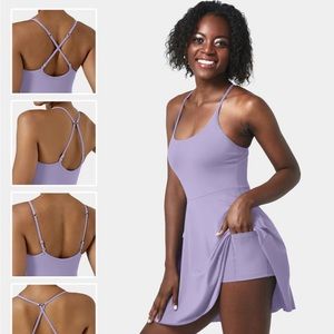 HALARA Softlyzero Plus Backless Adjustable Strap 2-in-1 Pocket Active Dress L
